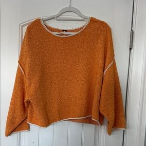Free People Orange Knit Sweater Size M. NWOT